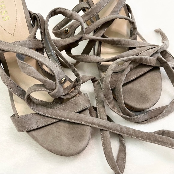 Guess Treacy Suede Wedge Heel Lace Up Sandal Women’s Size 9 - Picture 3 of 8
